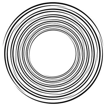 Concentric lines abstract geometric pattern / element. Radiating circles, rin 스톡 일러스트