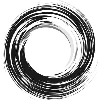 Concentric lines abstract geometric pattern / element. Radiating circles, rin Stock Illustration