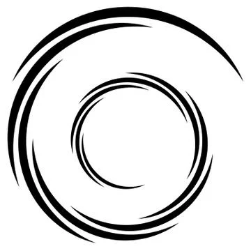 Concentric lines abstract geometric pattern / element. Radiating circles, rin Stock Illustration