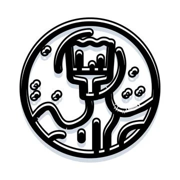 Concentric lines forming abstract human profile illustration Illustrazione stock