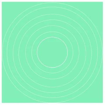 Concentric Monochrome Round Shape Circle Pattern in Green with Depth and Stock Illustration