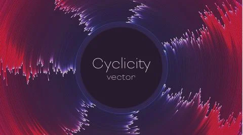 Concentric motion on light background. Vector abstract graphic design. Colorf イラスト素材