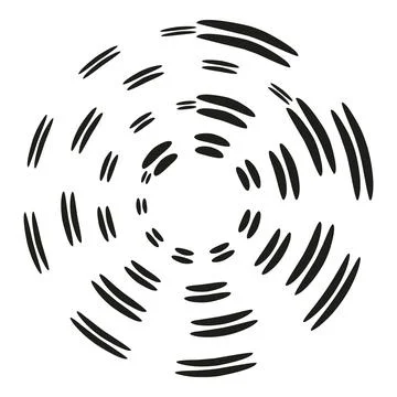 Concentric motion lines forming abstract vortex pattern Stock Illustration
