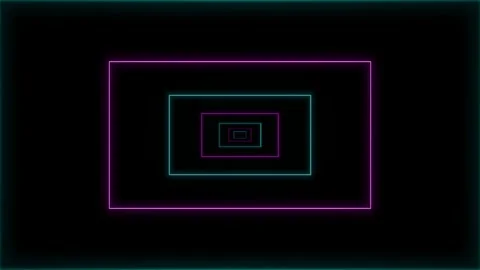 Concentric neon rectangle frames seamless loop motion background Stock Footage 345182864