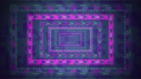 Concentric neon rectangular frames seamless loop motion background Stock Footage 344517917