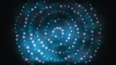 Concentric Network of Glowing Nodes - Science Pack Motion Asset loop Stock Footage 334873263