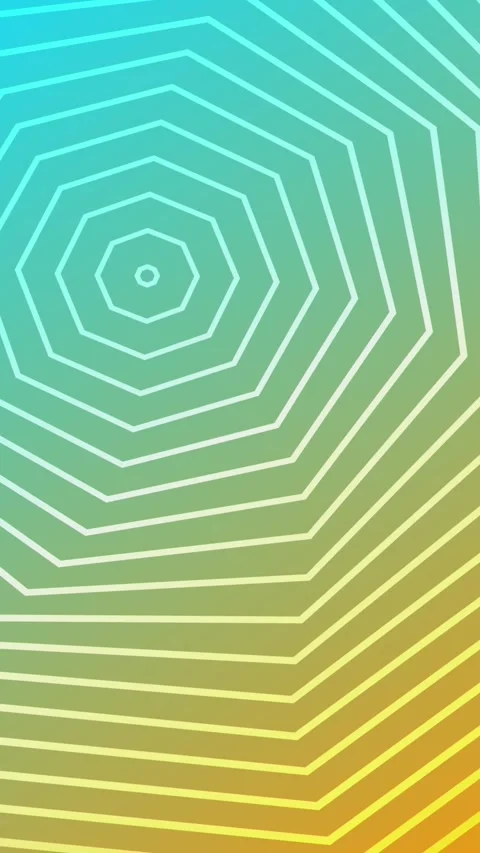 Concentric octagonal lines expanding across a vibrant gradient background. .. Vidéo 337227701