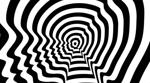 Concentric oncoming abstract symbol, boy profile - optical, visual illusion Video stock 54288914