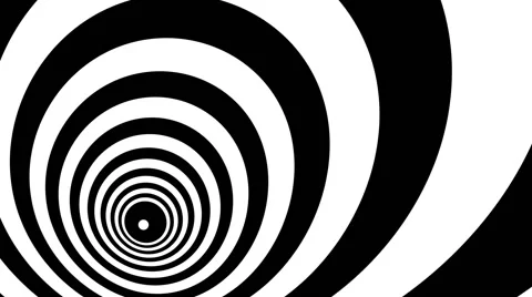 Concentric oncoming abstract symbol, bust - optical, visual illusion Stock Footage 44204488
