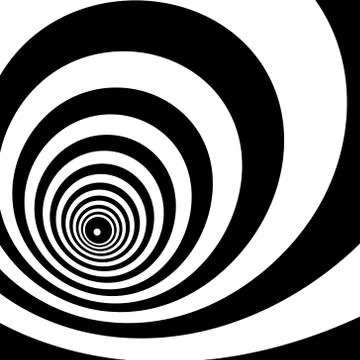 Concentric oncoming abstract symbol, bust - optical, visual illusion Stock Illustration