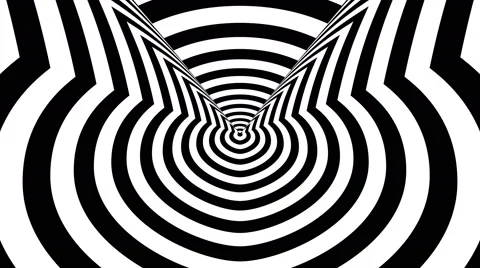 Concentric oncoming abstract symbol, rowdy cat - visual illusion Vídeos de archivo 48140359