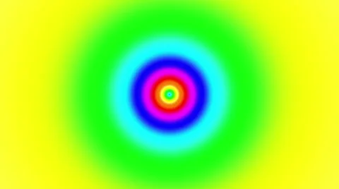 Concentric oncoming abstract symbol, soft rainbow - optical, visual illusion Stock Footage 42950589