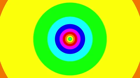 Concentric oncoming abstract symbol, solid rainbow - optical, visual illusion Video stock 42950553