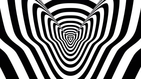 Concentric oncoming abstract symbol, sphinx cat - visual illusion 스톡 동영상 48141872