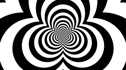 Concentric oncoming abstract symbol, three rings - visual illusion 스톡 동영상 48571593