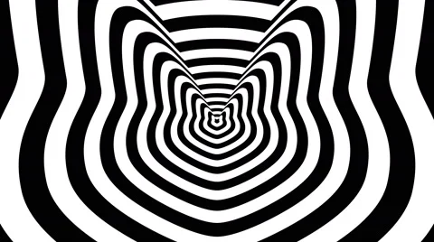 Concentric oncoming abstract symbol, tomcat - visual illusion Stock Footage 48140266