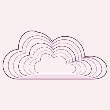 Concentric outline cloud design, repeating purple lines for modern graphic .. Stock-Illustration