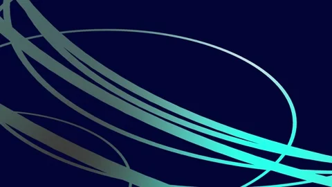 Concentric oval rings motion pattern in turquoise on dark blue Stock Footage 270056505