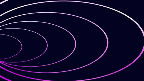 Concentric oval rings motion pattern from side to centre point in pink and w Stock Footage 270056510