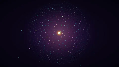 Concentric Particle Spiral Loop - Bright Colorful Central Glow Backdrop Stock-Footage 341792648