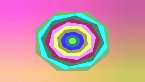Concentric Polygon Tunnel Animation with Rainbow Color Spectrum 스톡 동영상 340899314