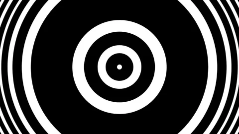 Concentric Pulse BW Circles Hypnotic Abstract Motion Background Loop Stock-Footage 76914339