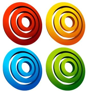Concentric, radial circles generic icon, design element Stock Illustration