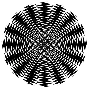 Concentric radial element. Radiating abstract geometric element Stock Illustration