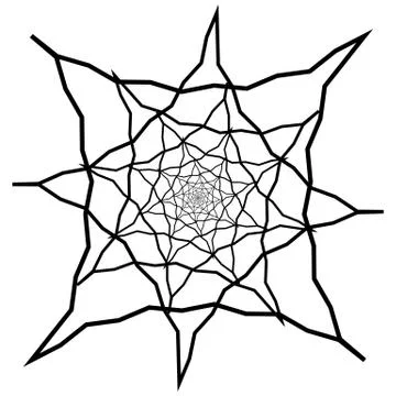 Concentric radial element. Radiating abstract geometric element Illustrazione stock