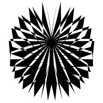 Concentric radial element. Radiating abstract geometric element Stock-Illustration
