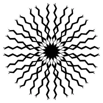 Concentric radial element. Radiating abstract geometric element Stock Illustration
