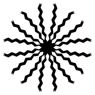 Concentric radial element. Radiating abstract geometric element Illustrazione stock