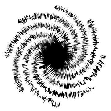 Concentric radial element. Radiating abstract geometric element Ilustração Stock