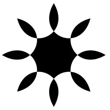 Concentric radial element. Radiating abstract geometric element Stock Illustration