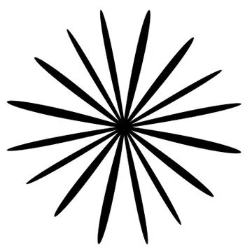 Concentric radial element. Radiating abstract geometric element Ilustração Stock