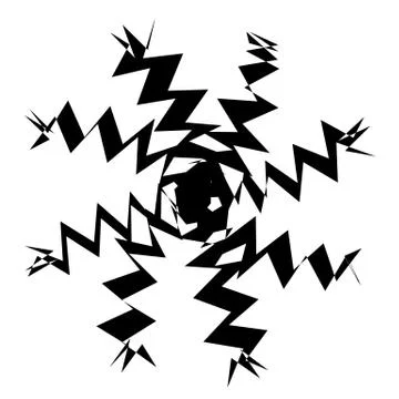 Concentric radial element. Radiating abstract geometric element Illustrazione stock