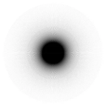 Concentric radial element. Radiating abstract geometric element 스톡 일러스트
