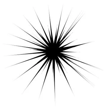Concentric radial element. Radiating abstract geometric element Illustrazione stock
