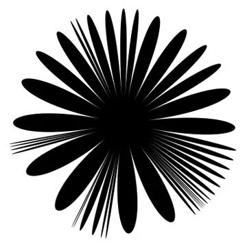 Concentric radial element. Radiating abstract geometric element Stock Illustration