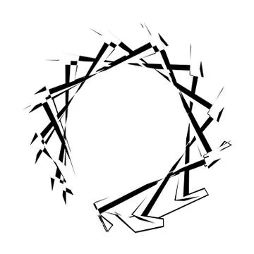 Concentric radial element. Radiating abstract geometric element Stockillustratie