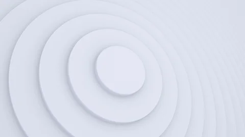 Concentric radial waves, white circles, rings animated loop geometric background Video stock 129640207