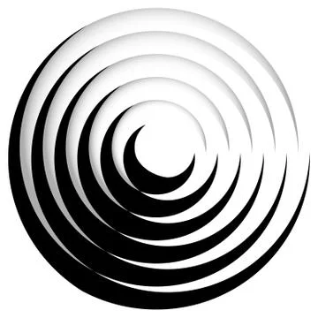 Concentric, radiating circle graphics isolated on white 스톡 일러스트