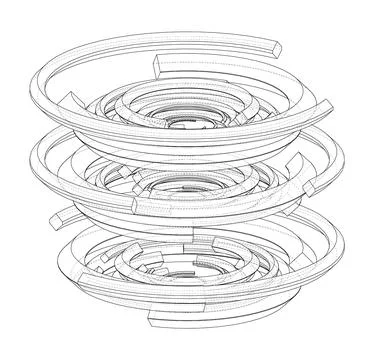 Concentric, radiating circles Stock Illustration