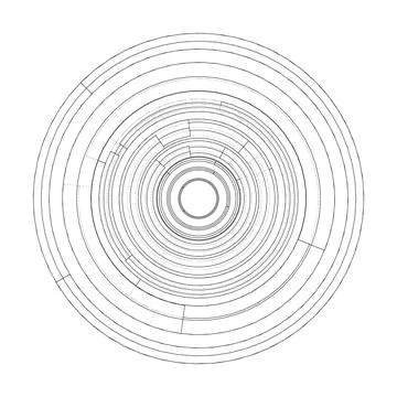 Concentric, radiating circles. Vector Stock Illustration