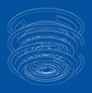 Concentric, radiating circles. Vector Stock Illustration