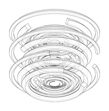 Concentric, radiating circles. Vector イラスト素材