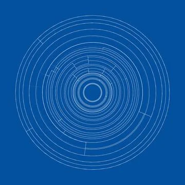Concentric, radiating circles. Vector Stock Illustration