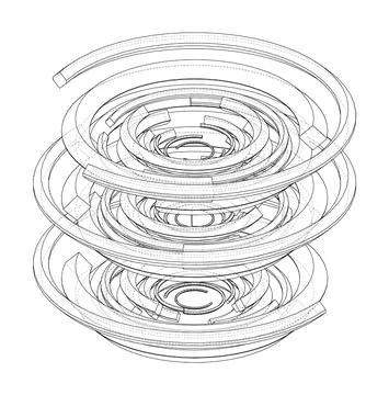 Concentric, radiating circles. Vector イラスト素材