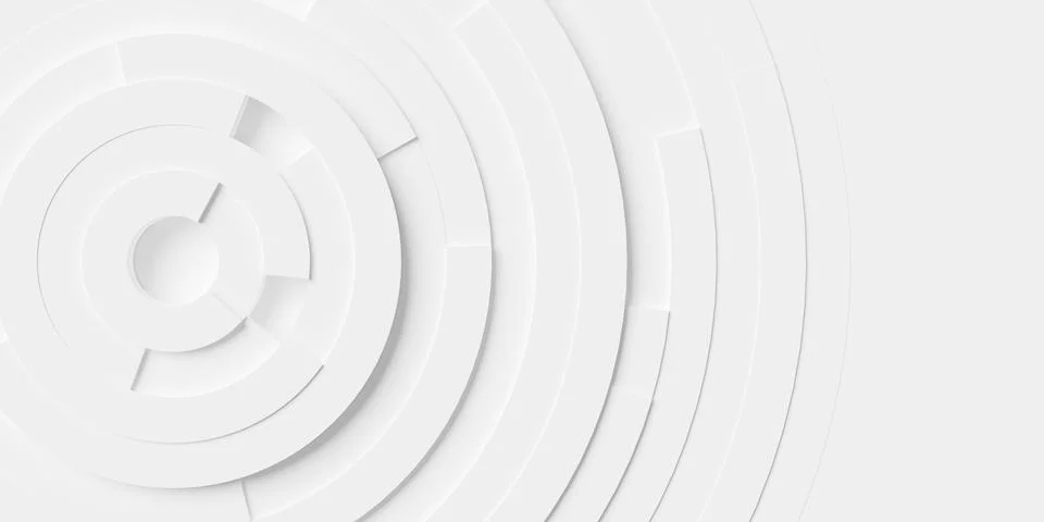 Concentric random rotated white ring or circle segments fading out background Stock Illustration