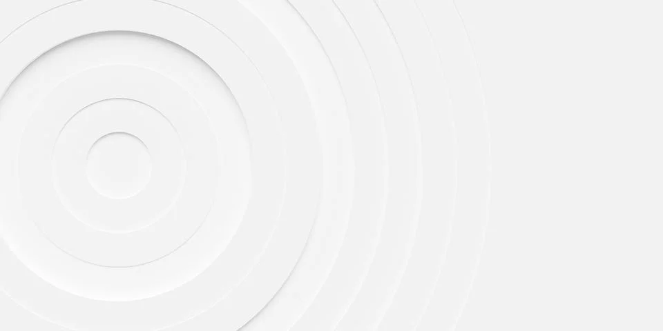 Concentric randomly offset white rings or circles steps fading out background Stock Illustration